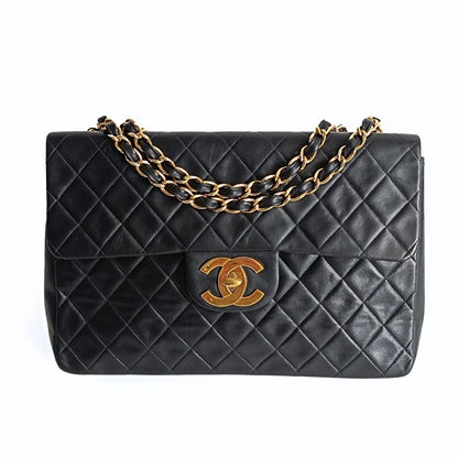 Top Quality Chanel Top Quality Chanel Top Quality Chanel borsa a tracolla Dekamatrasse 34 Maxi in pelle nera