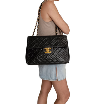 Top Quality Chanel Top Quality Chanel Top Quality Chanel borsa a tracolla Dekamatrasse 34 Maxi in pelle nera