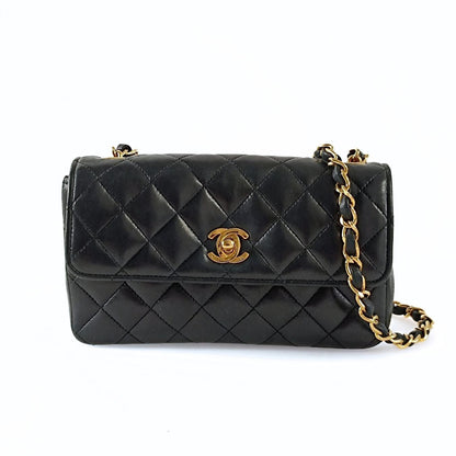 Top Quality Chanel Top Quality Chanel Top Quality Chanel borsa a tracolla Mini Matelasse in pelle di agnello nera