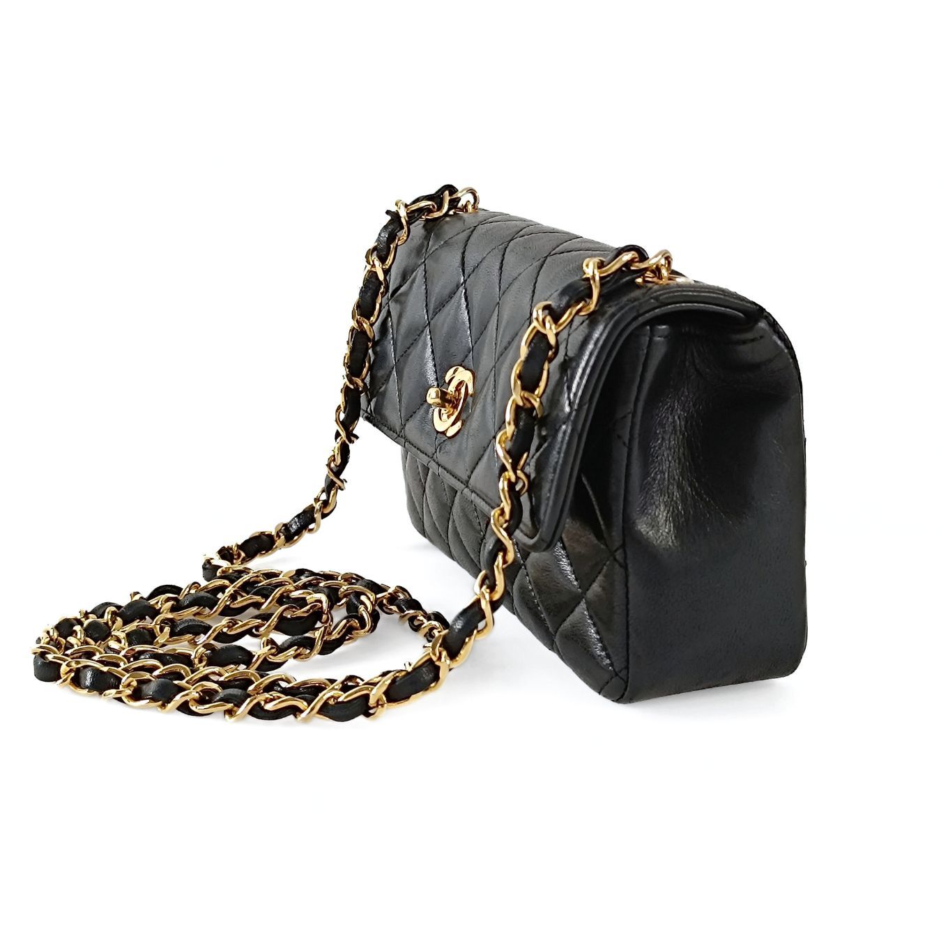 Top Quality Chanel Top Quality Chanel Top Quality Chanel borsa a tracolla Mini Matelasse in pelle di agnello nera