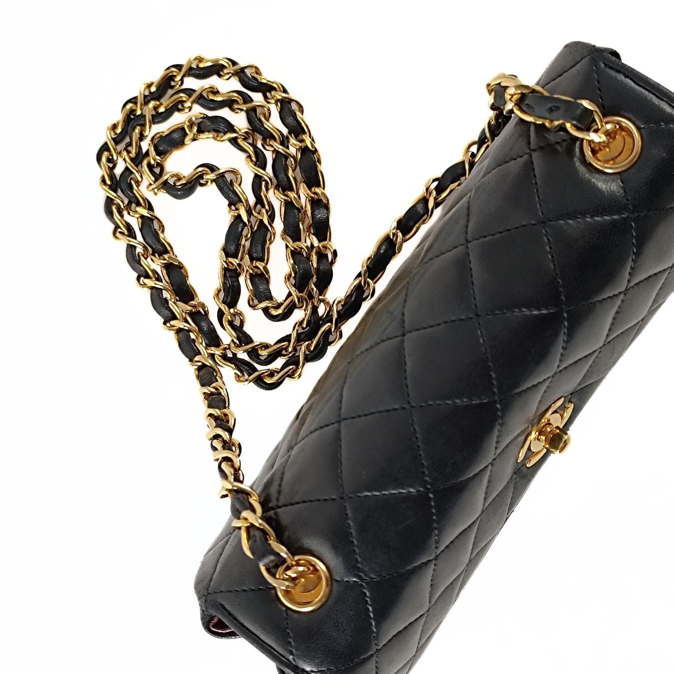 Top Quality Chanel Top Quality Chanel Top Quality Chanel borsa a tracolla Mini Matelasse in pelle di agnello nera