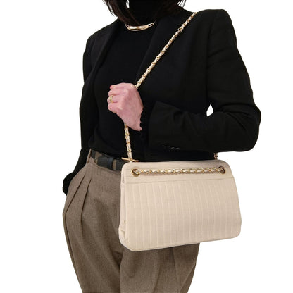 Top Quality Chanel Top Quality Chanel Top Quality Chanel vintage shoulder bag in beige cotton