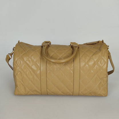 Top Quality Chanel Top Quality Chanel Top Quality Chanel quilted travel bag in beige patent leather