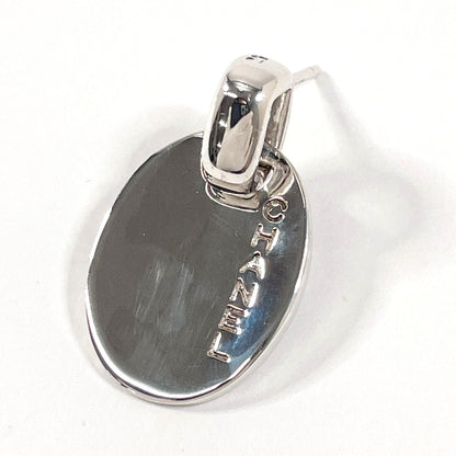 Top Quality Chanel Silver 925 Oval Logo Plate Earrings