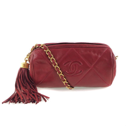 Top Quality Chanel Lambskin Chain Shoulder Bag Red