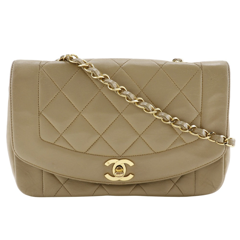 Top Quality Chanel Diana Lambskin Shoulder Bag Beige