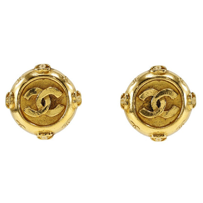 Top Quality Chanel Coco Mark Vintage Gold Earrings