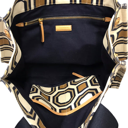 Tote Designer By Tory Burch In Blue & Cream. Size:Large