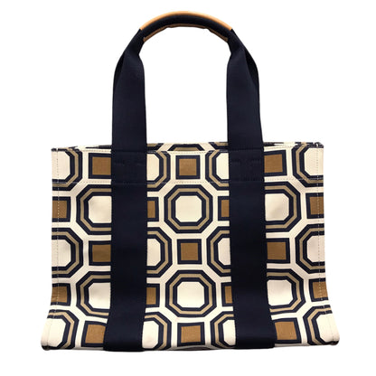 Tote Designer By Tory Burch In Blue & Cream. Size:Large