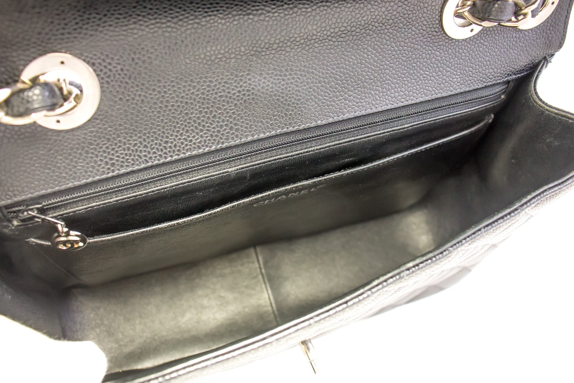 Top Quality Chanel Classic Large 11 Chain Shoulder Bag Black Grained Calfskin