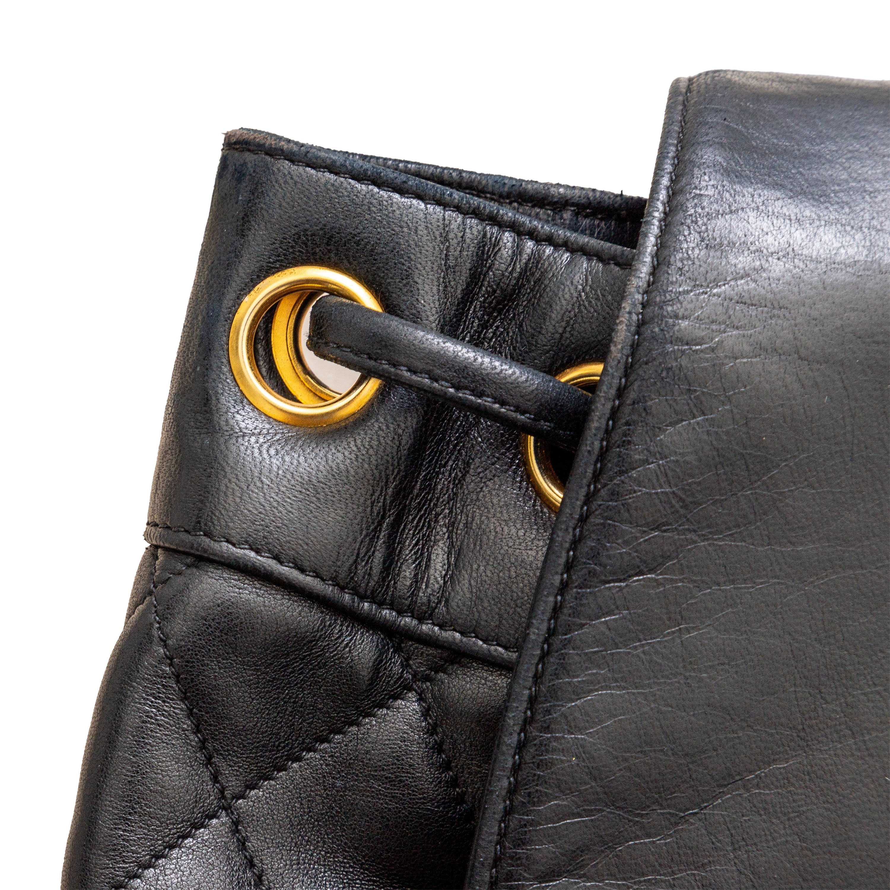 Top Quality Chanel Top Quality Chanel Vintage Quilted Lambskin Drawstring Backpack