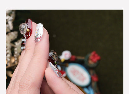 3D Gilded Snowman Nails