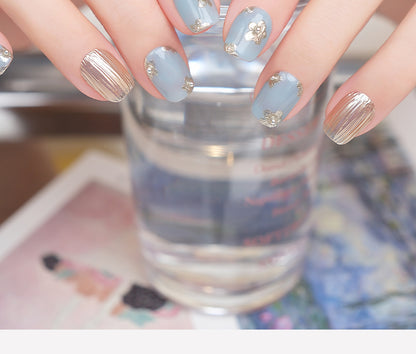 Berlin Blossom Blue Atmosphere Press-On Nails