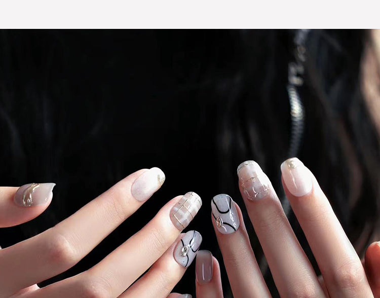 Timeless Artistic Press-On Nails - Original Handcrafted Design