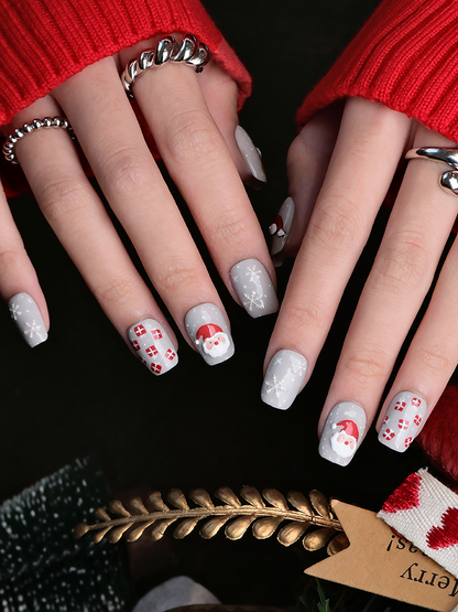 Santa Hand-Painted Christmas Sock Nails