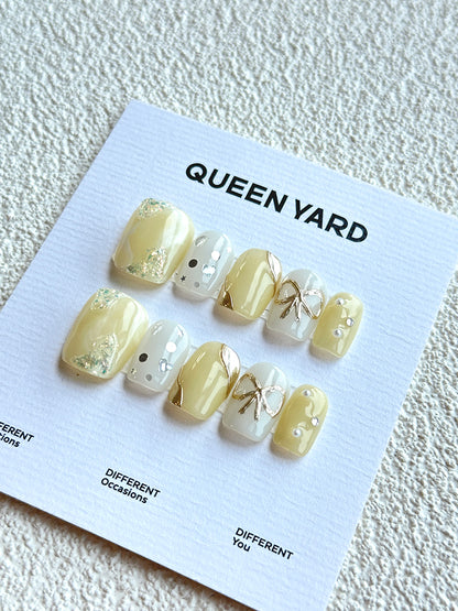 Custard Yellow Summer Elegance Press-On Nails