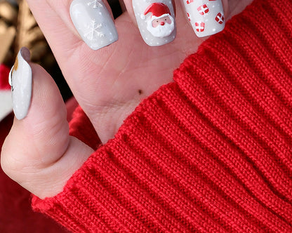 Santa Hand-Painted Christmas Sock Nails