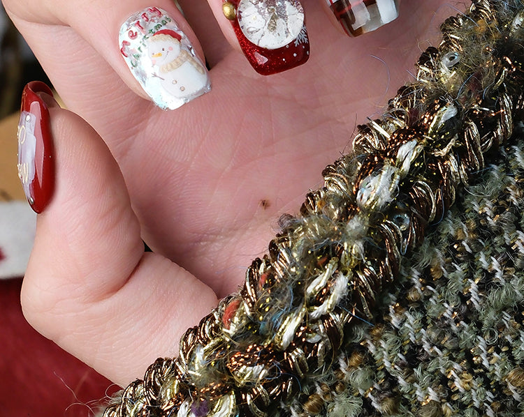 3D Gilded Snowman Nails