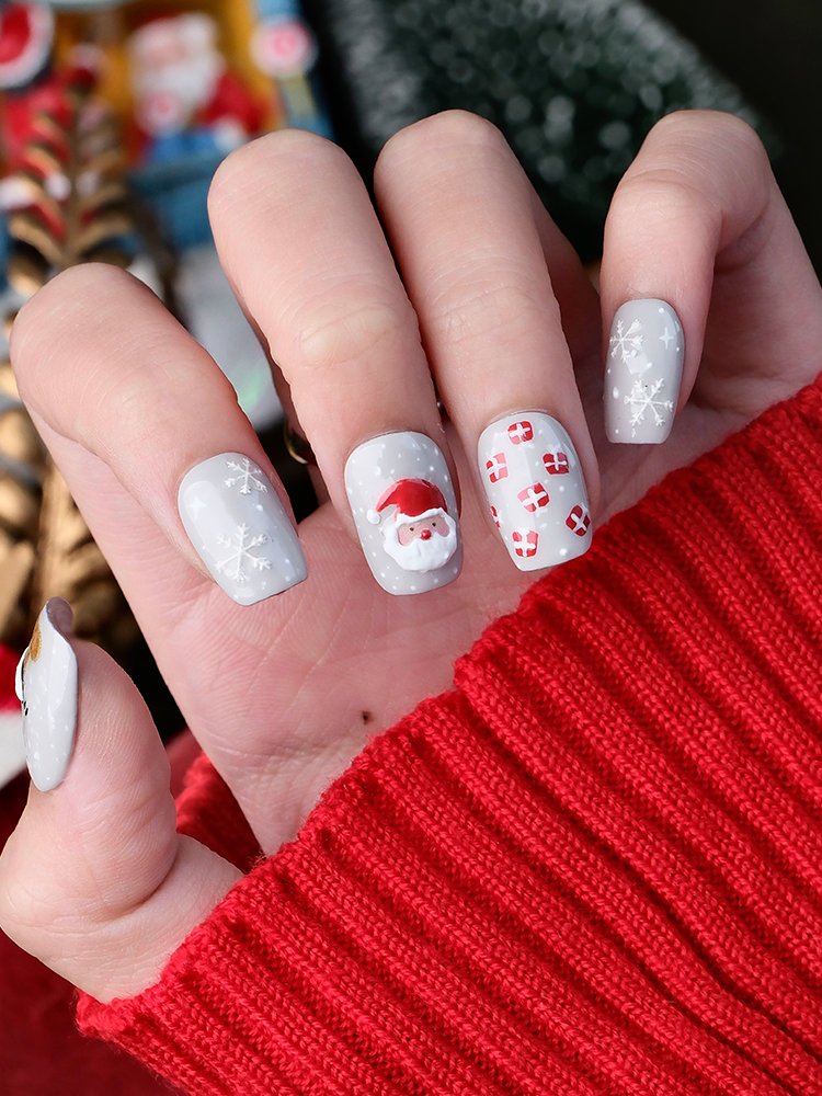 Santa Hand-Painted Christmas Sock Nails