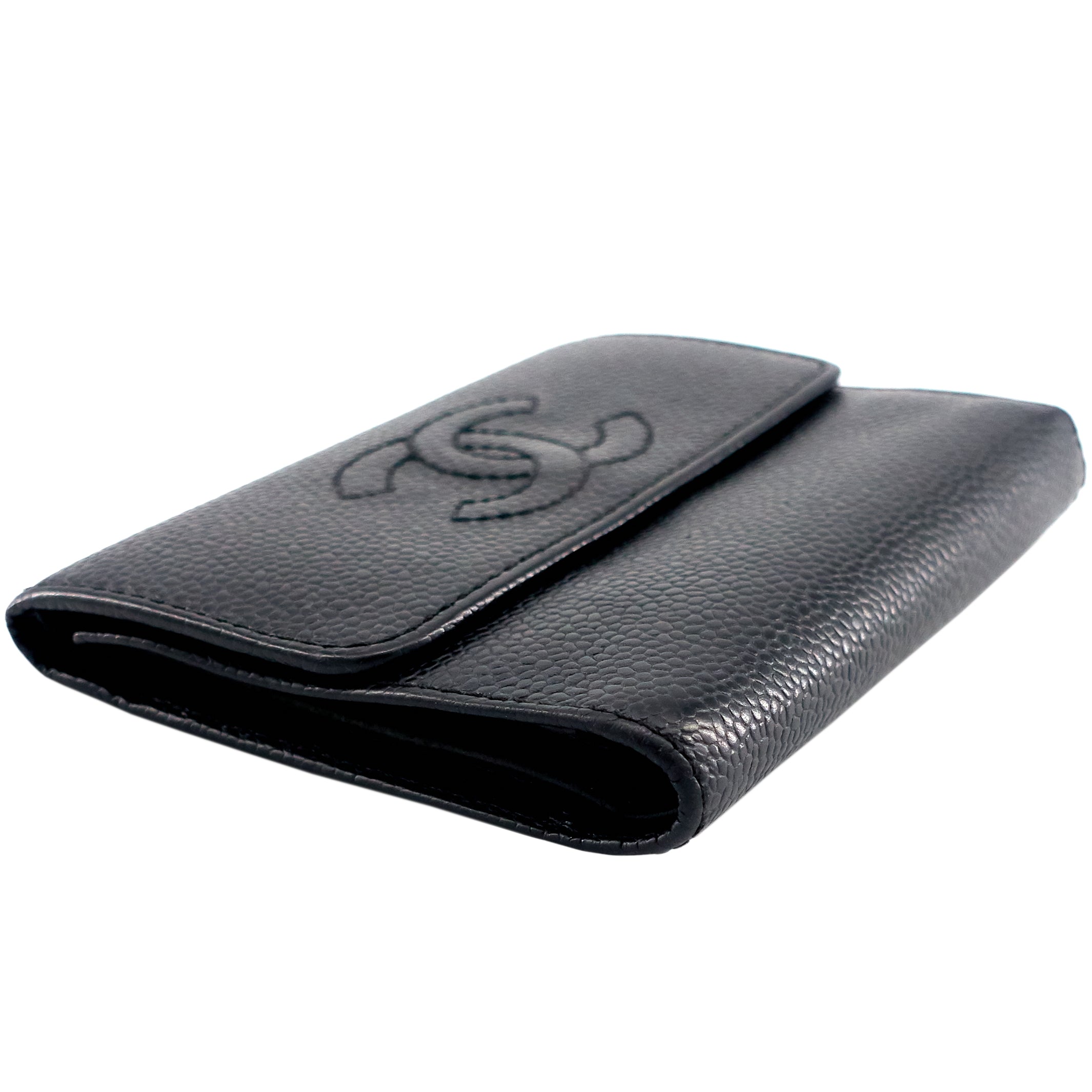 Top Quality Chanel CC Timeless Trifold Caviar Leather Wallet