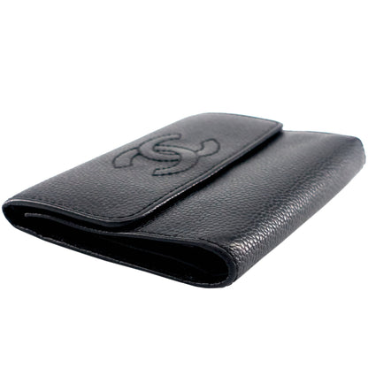 Top Quality Chanel CC Timeless Trifold Caviar Leather Wallet