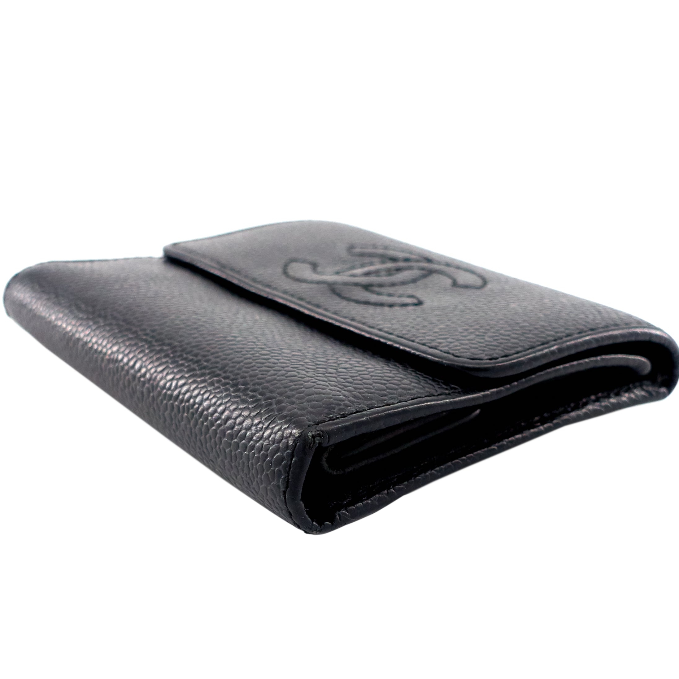 Top Quality Chanel CC Timeless Trifold Caviar Leather Wallet