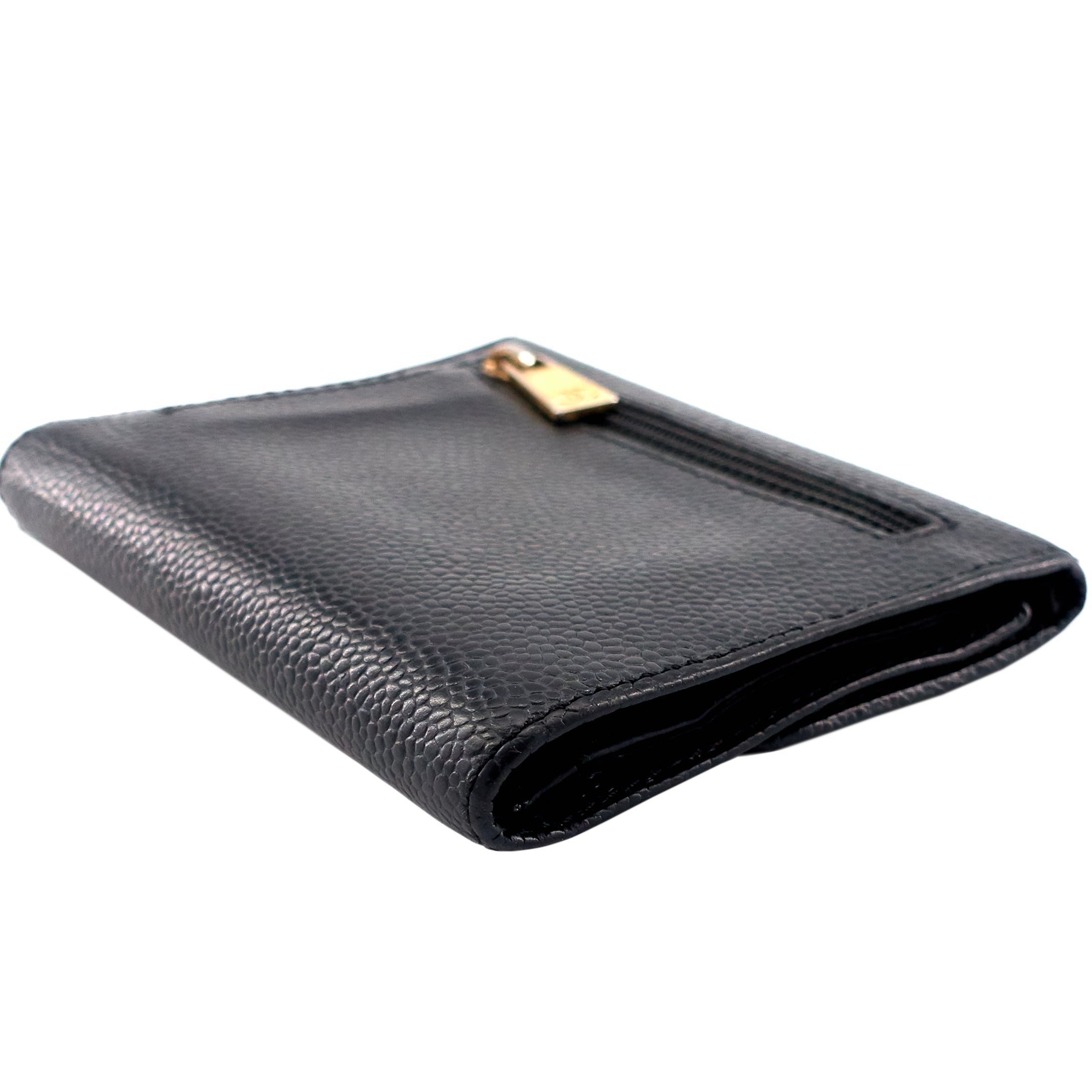 Top Quality Chanel CC Timeless Trifold Caviar Leather Wallet