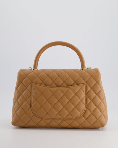 *RARE* Top Quality Chanel Medium Caramel Caviar Quilted Coco Flap Bag with Champagne Gold Hardware