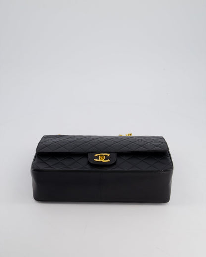 Top Quality Chanel Black Vintage Medium Lambskin Classic Flap with Stitched Edge and 24K Gold Hardware