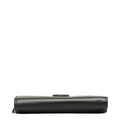 Top Quality Chanel CAMERIA COCOMARK Folding Wallet Black Leather  CHANEL