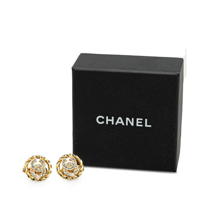 Top Quality Chanel Coco Mark Rhinestone Clip Earrings