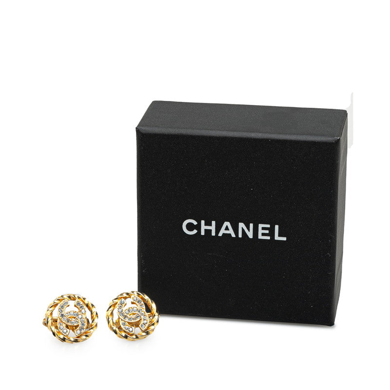 Top Quality Chanel Coco Mark Rhinestone Clip Earrings