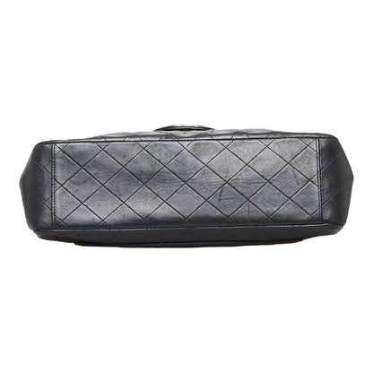 Top Quality Chanel Deca Flap Shoulder Bag Black Lambskin Ladies