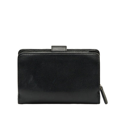 Top Quality Chanel CAMERIA COCOMARK Folding Wallet Black Leather  CHANEL