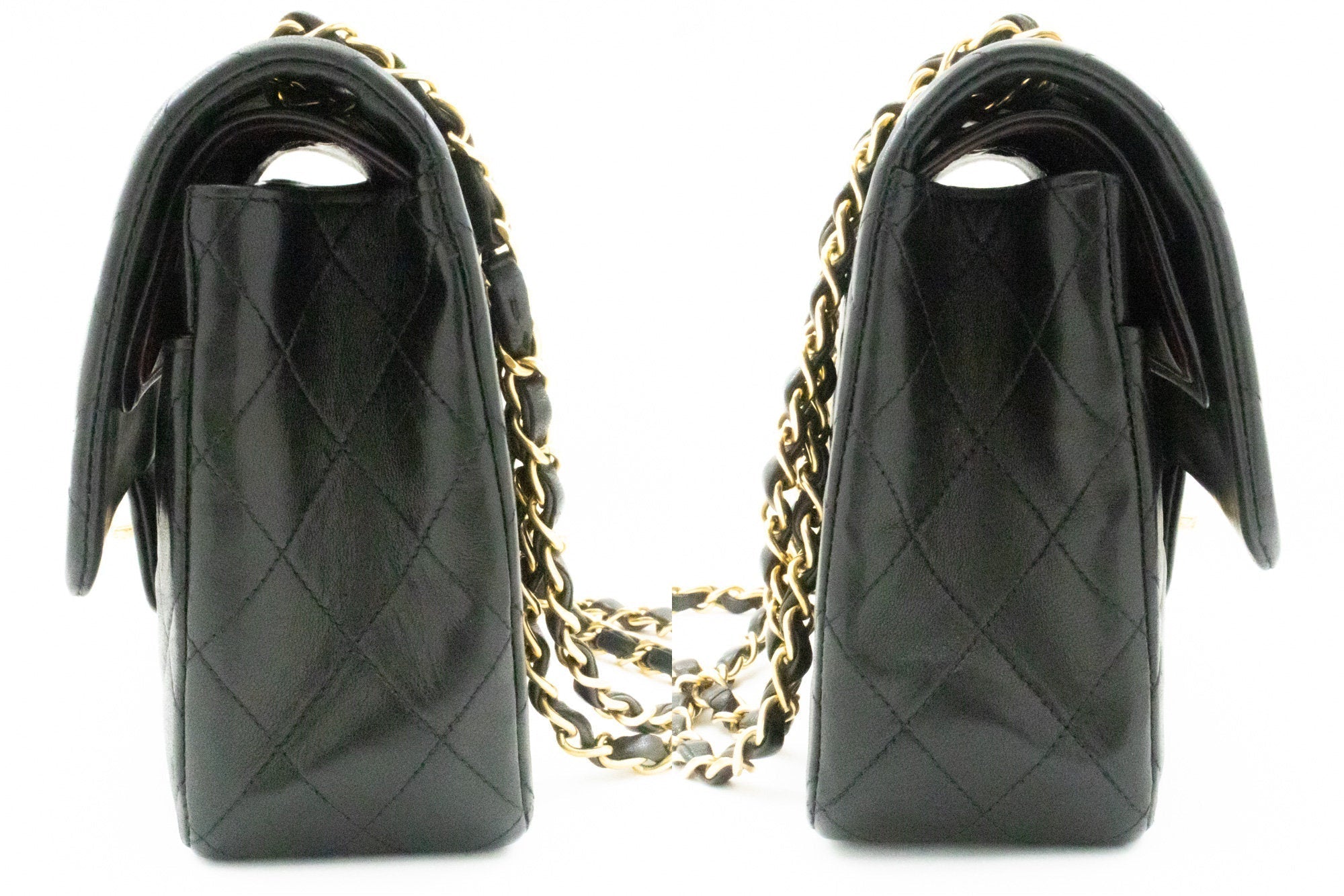 Top Quality Chanel Classic Double New 10 Chain Shoulder Bag Black Lambskin