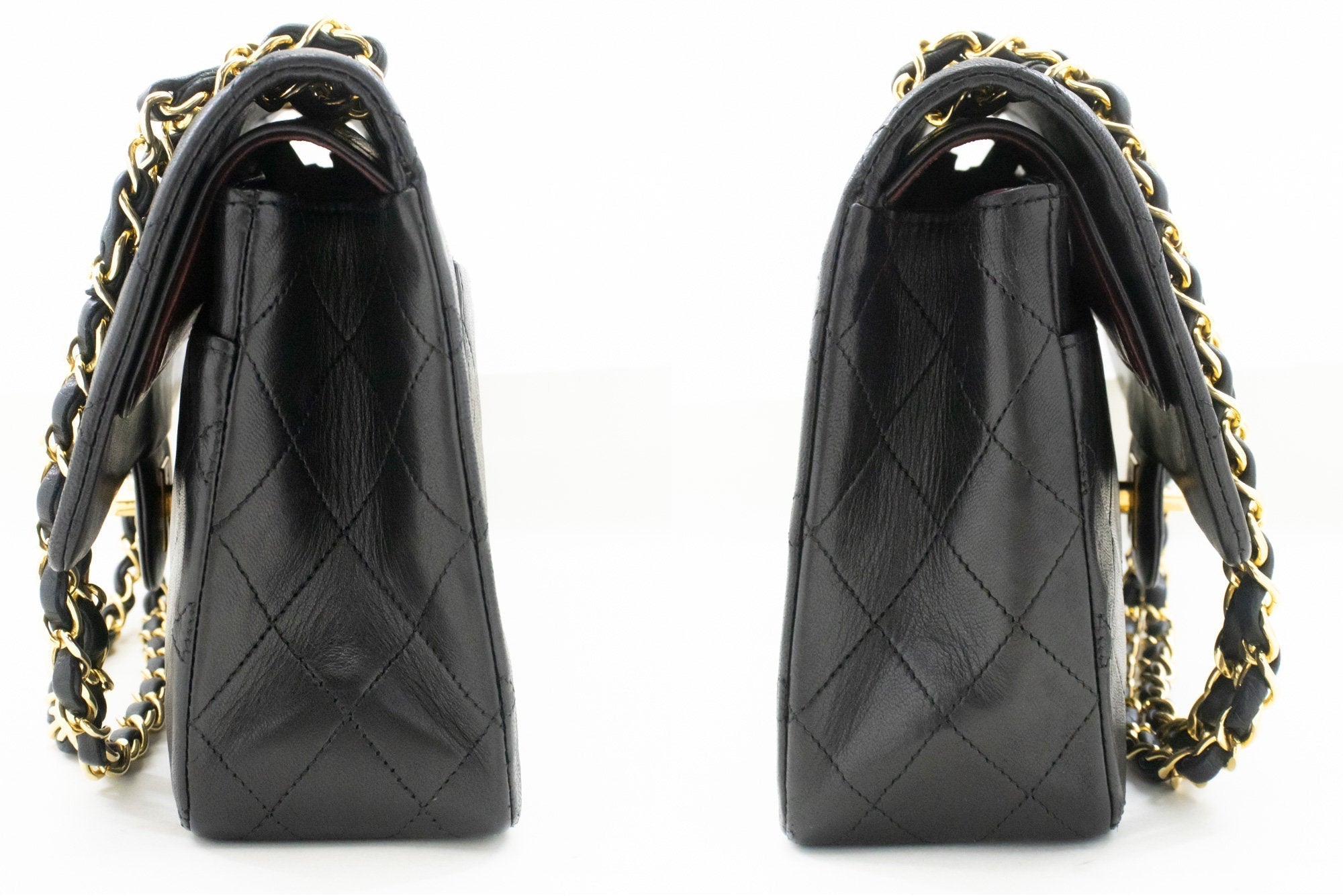 Top Quality Chanel Classic Double New 10 Chain Shoulder Bag Black Lambskin