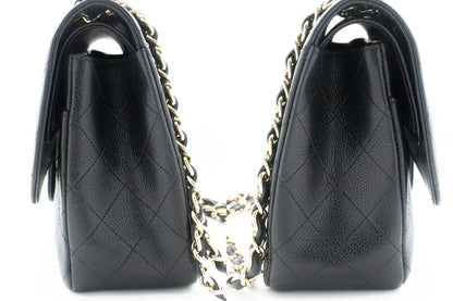 Top Quality Chanel Classic Large 11 Grained Calfskin Chain Shoulder Bag Black