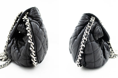 Top Quality Chanel Chain Around Shoulder Bag Crossbody Black Calfskin Leather