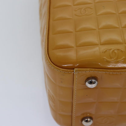 Top Quality Chanel Choco Bar Hand Bag Enamel Yellow CC Auth ac2997