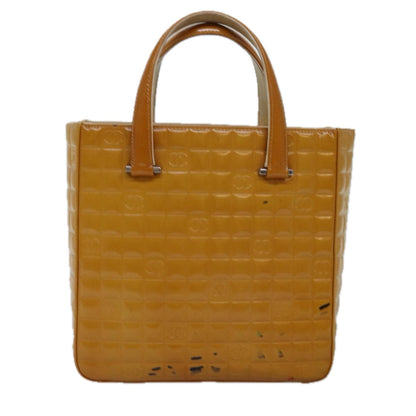 Top Quality Chanel Choco Bar Hand Bag Enamel Yellow CC Auth ac2997