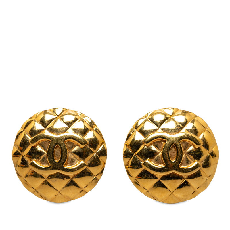 Top Quality Chanel Vintage Matelasse Coco Mark Round Earrings