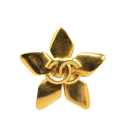 Top Quality Chanel Vintage Coco Mark Star Motif Brooch Gold Plated