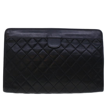 Top Quality Chanel Clutch Bag Lamb Skin Black CC Auth am4611