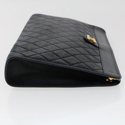 Top Quality Chanel Clutch Bag Lamb Skin Black CC Auth am4611