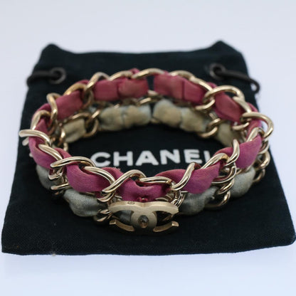 Top Quality Chanel COCO Mark Chain Bracelet metal Blue Purple Silver CC Auth am5014