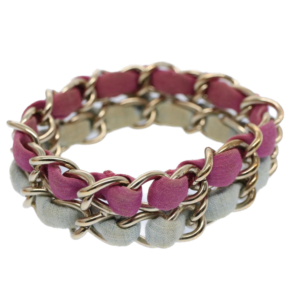 Top Quality Chanel COCO Mark Chain Bracelet metal Blue Purple Silver CC Auth am5014