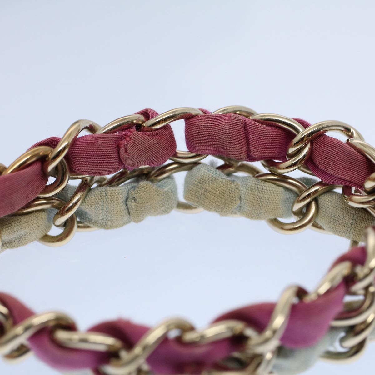Top Quality Chanel COCO Mark Chain Bracelet metal Blue Purple Silver CC Auth am5014