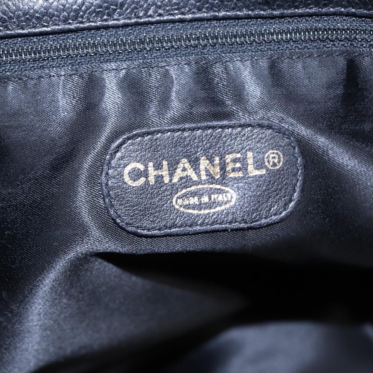 Top Quality Chanel COCO Mark Chain Tote Bag Caviar Skin Beige CC Auth am6645A