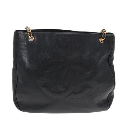 Top Quality Chanel COCO Mark Chain Tote Bag Caviar Skin Beige CC Auth am6645A