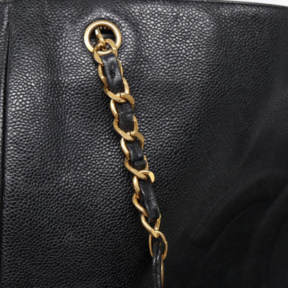 Top Quality Chanel COCO Mark Chain Tote Bag Caviar Skin Beige CC Auth am6645A
